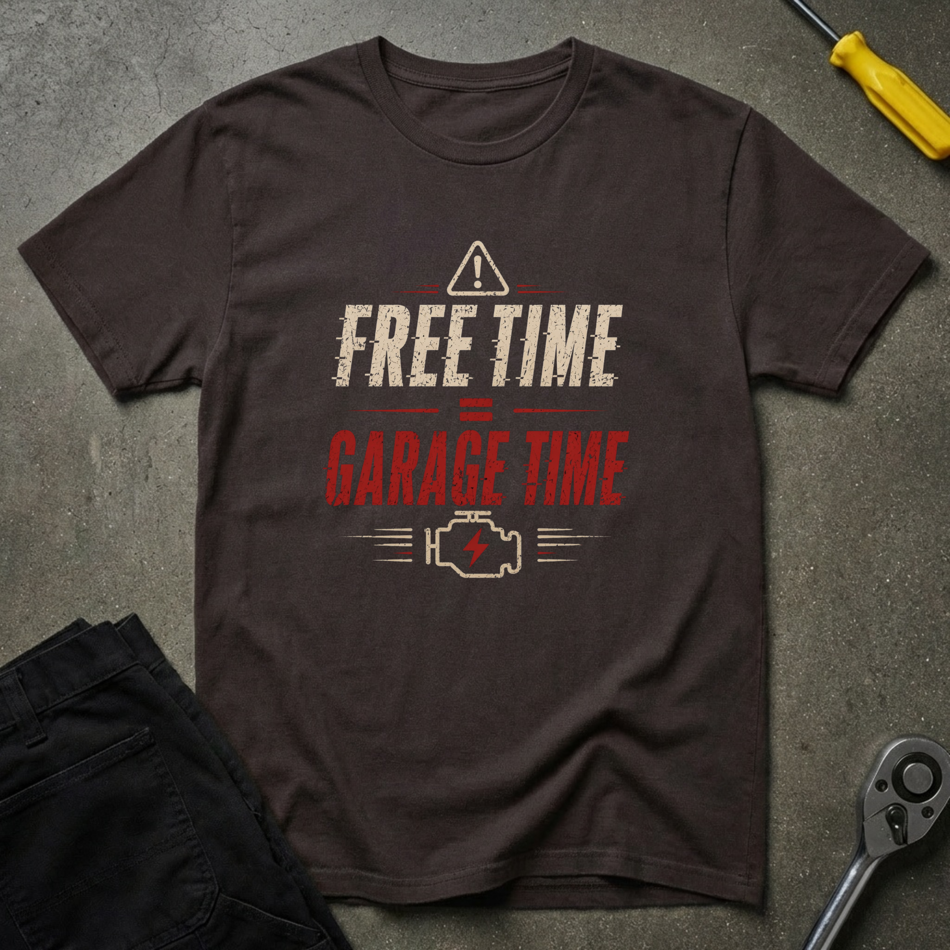 Free Time = Garage T-Shirt