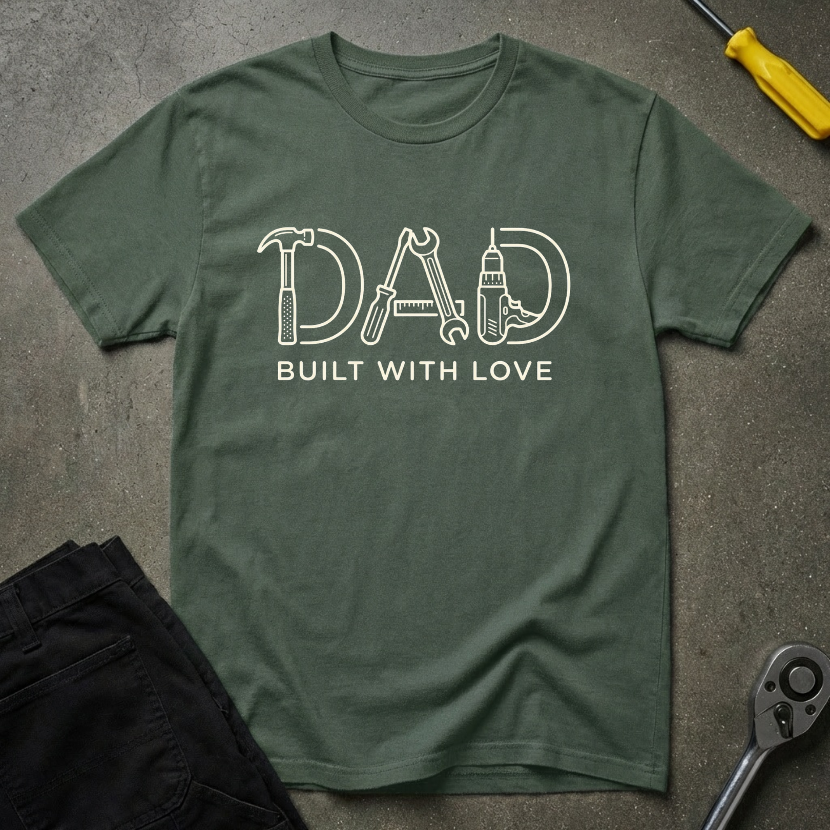 Dad Built With T-Shirt