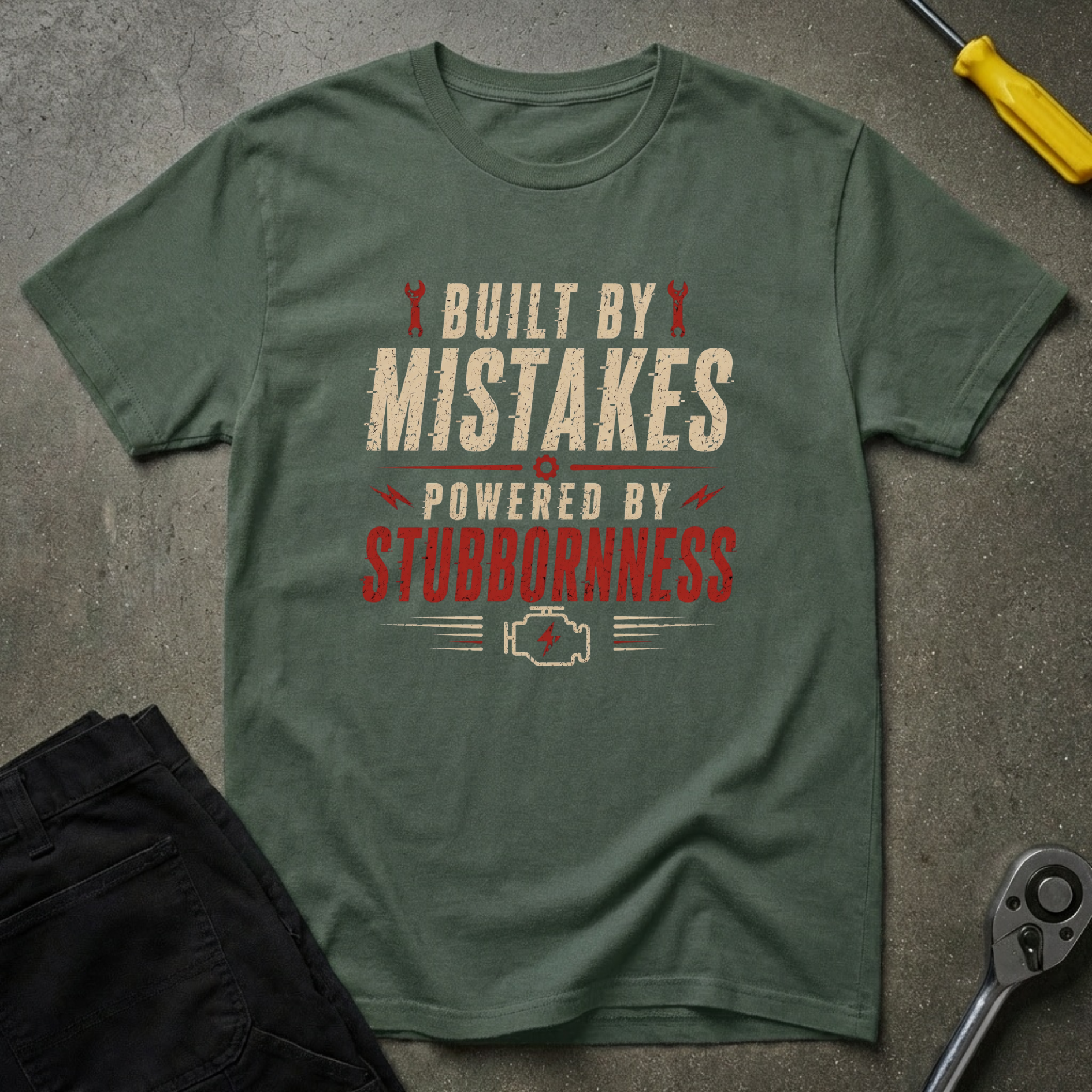 Powered By Stubborness T-Shirt