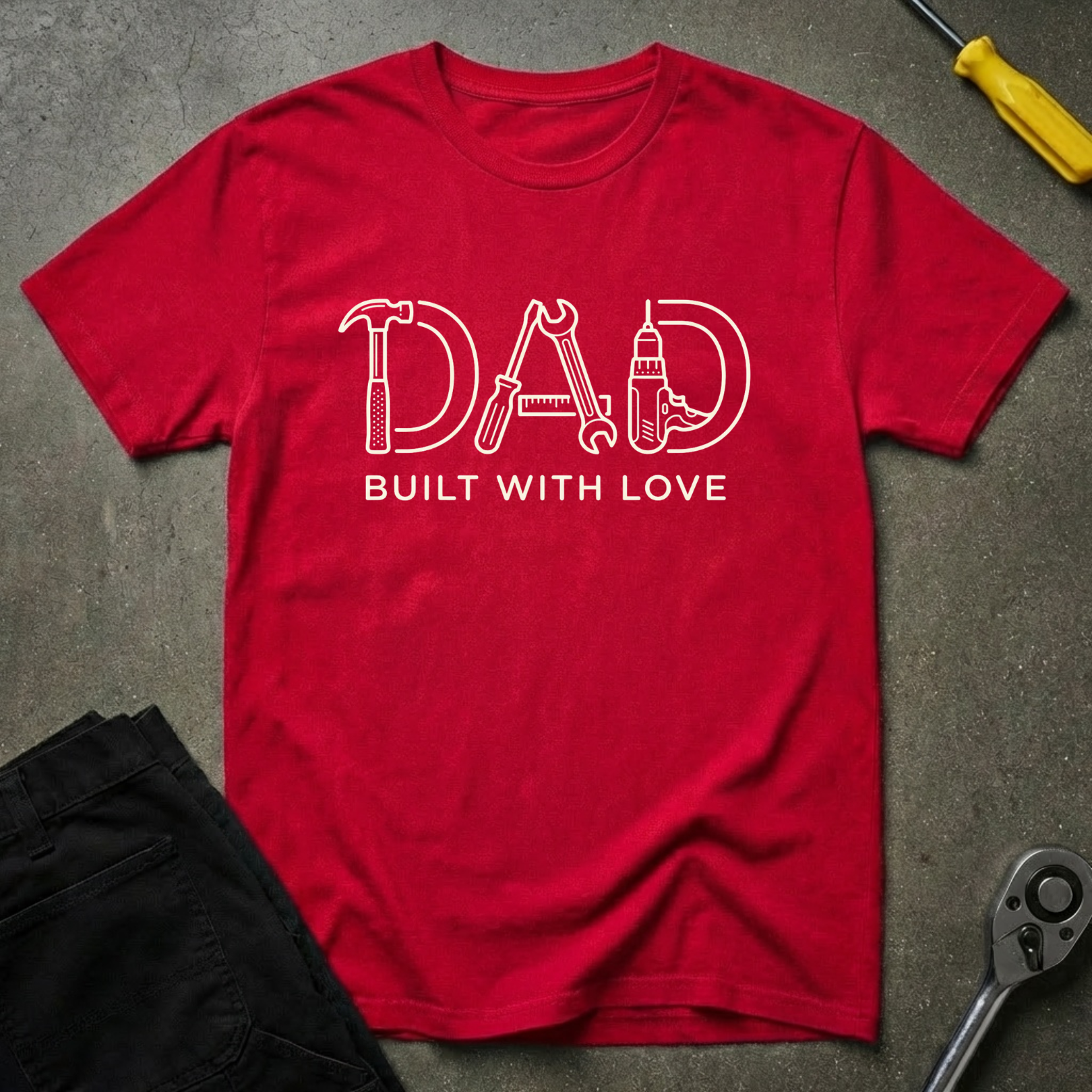 Dad Built With T-Shirt